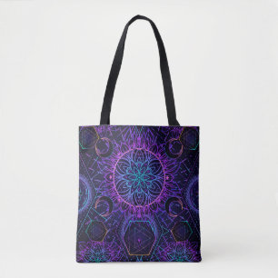 Sacred Geometry seamless pattern. Hindu symbols of Tote Bag