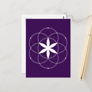 Sacred Geometry Seed of Life Line Art Postcard