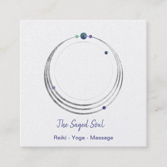 Sacred Geometry Spiritual New Age and Metaphysical Square Business Card (Front)