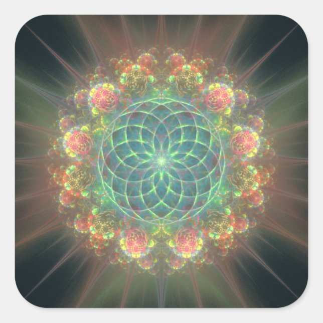 Sacred Geometry Square Sticker (Front)