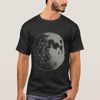Sacred Geometry Sri Yantra Moon  Psychedelic T-Shirt
