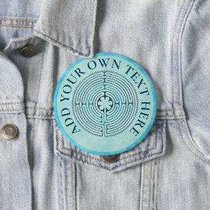 Sacred Geometry Symbol - Chartres Labyrinth 1 10 Cm Round Badge