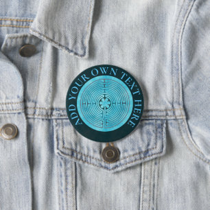 Sacred Geometry Symbol - Chartres Labyrinth 1 7.5 Cm Round Badge