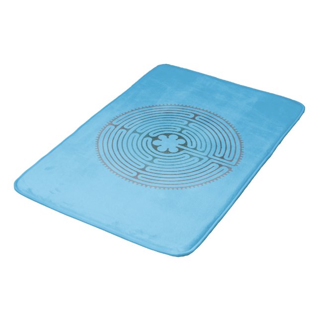 Sacred Geometry Symbol - Chartres Labyrinth 1 Bath Mat (Angled)