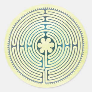 Sacred Geometry Symbol - Chartres Labyrinth 1 Classic Round Sticker