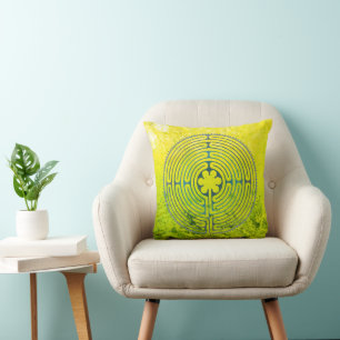 Sacred Geometry Symbol - Chartres Labyrinth 1 Cushion