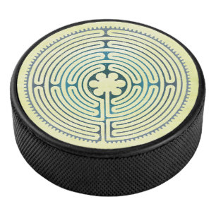 Sacred Geometry Symbol - Chartres Labyrinth 1 Hockey Puck