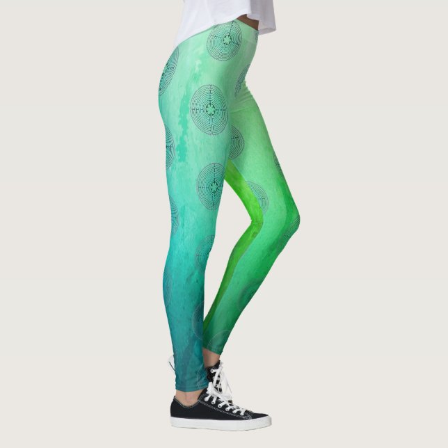 Sacred Geometry Symbol - Chartres Labyrinth 1 Leggings (Right)