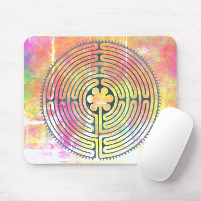 Sacred Geometry Symbol - Chartres Labyrinth 1 Mouse Mat (With Mouse)