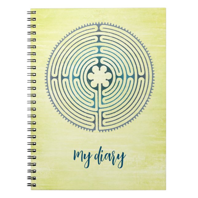 Sacred Geometry Symbol - Chartres Labyrinth 1 Notebook (Front)