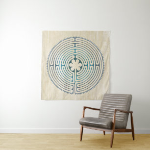 Sacred Geometry Symbol - Chartres Labyrinth 1 Tapestry
