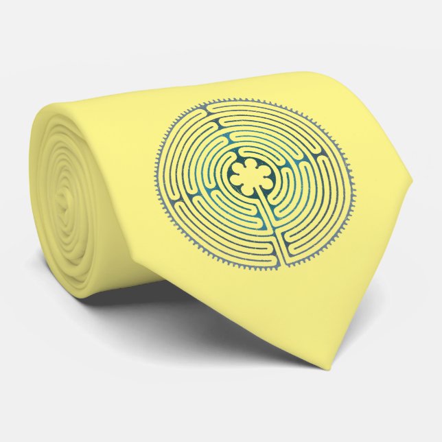 Sacred Geometry Symbol - Chartres Labyrinth 1 Tie (Rolled)