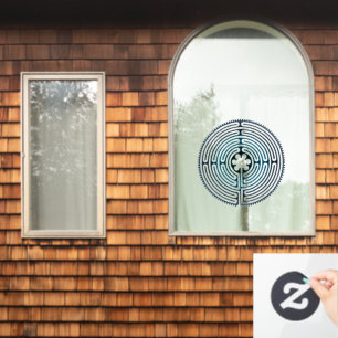 Sacred Geometry Symbol - Chartres Labyrinth 1 Window Cling