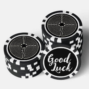 Sacred Geometry Symbol - Chartres Labyrinth 2 Poker Chips