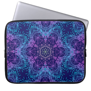 Sacred Geometry Symbols in Mandala seamless patter Laptop Sleeve
