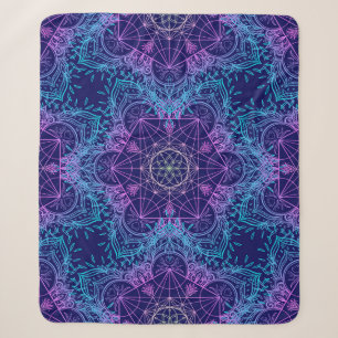 Sacred Geometry Symbols in Mandala seamless patter Sherpa Blanket