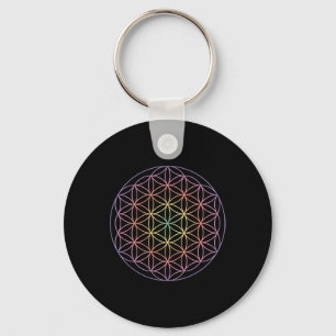 Sacred Geometry The Flower Of Life Yoga Yantra Sym Key Ring