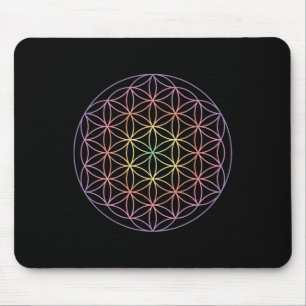 Sacred Geometry The Flower Of Life Yoga Yantra Sym Mouse Mat