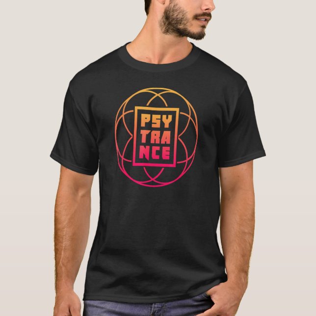 Sacred Geometry  Trance Music Producer & Dj Psytra T-Shirt (Front)