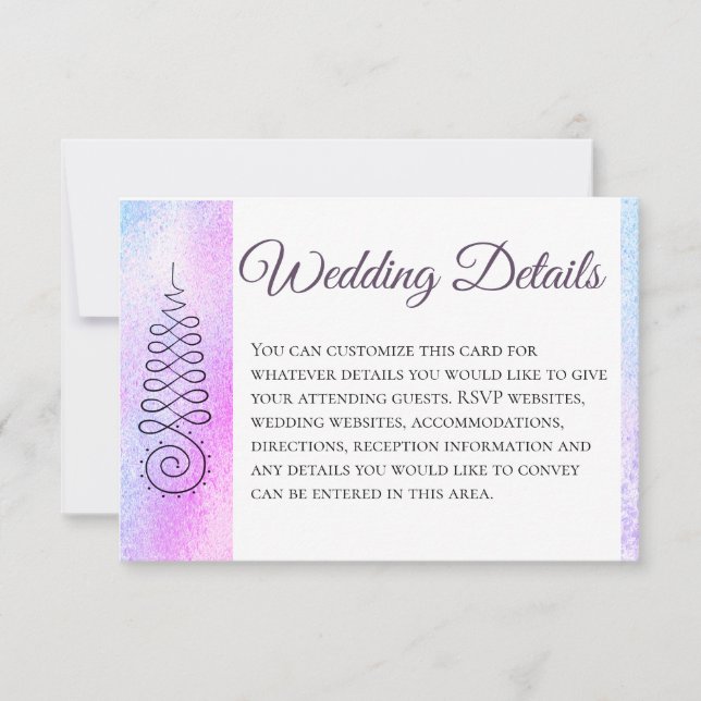 *~* Sacred Geometry Watercolor Wedding Details RSVP Card (Front)