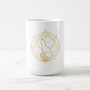 Sacred guardian feline Temporary Tattoos Coffee Mug