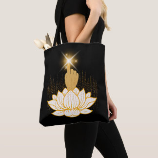Sacred Hand Lotus Tote Bag