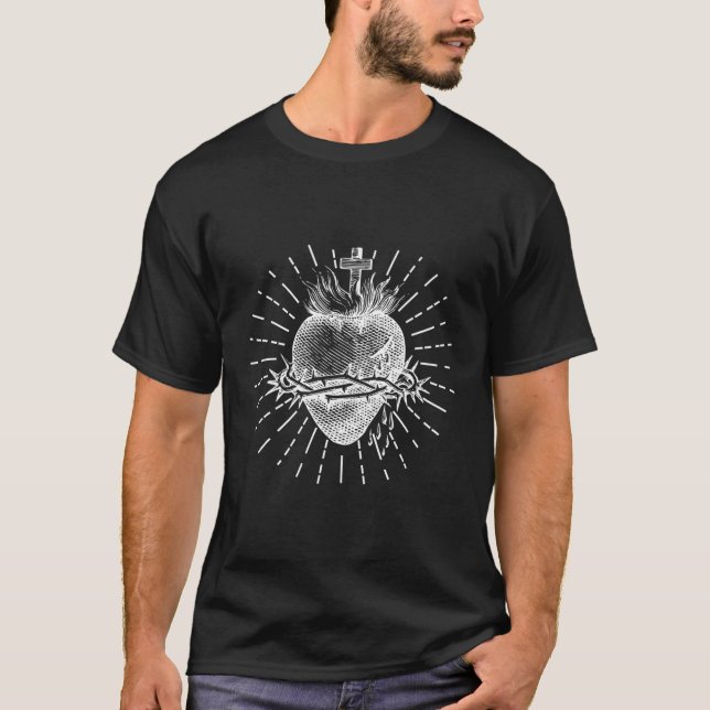 Sacred He Of Jesus Blessing Catholic T-Shirt (Front)