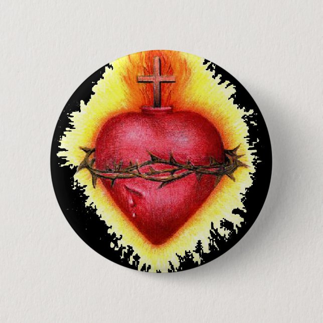 Sacred Heart 2 6 Cm Round Badge (Front)