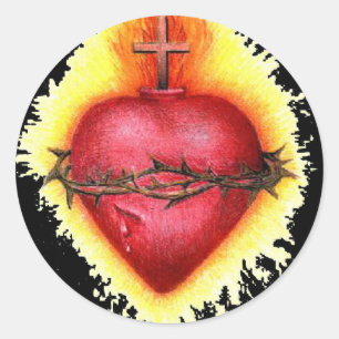 Sacred Heart 2 Classic Round Sticker