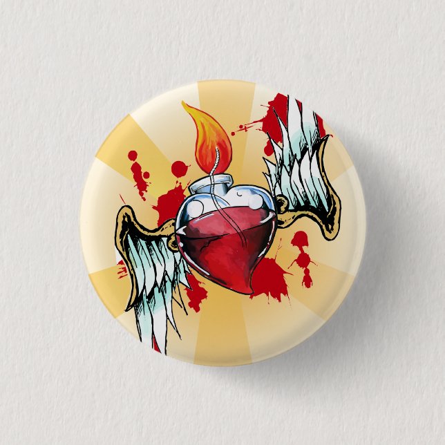 Sacred Heart 3 Cm Round Badge (Front)