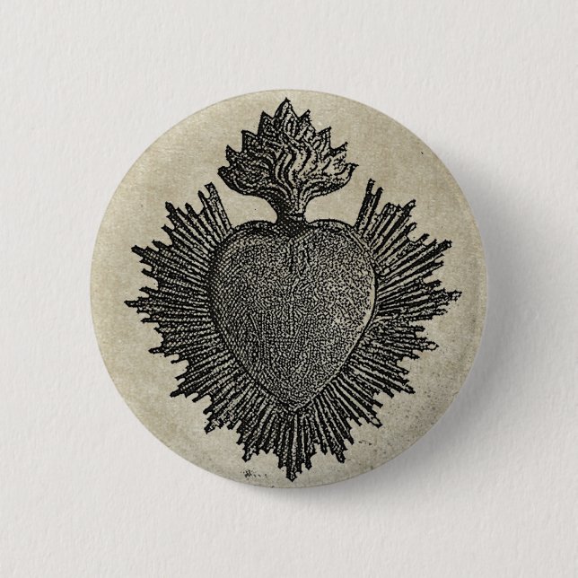 Sacred Heart 6 Cm Round Badge (Front)