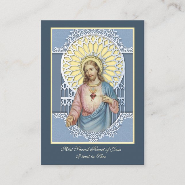 Sacred Heart Anima Christi Prayer Business Card (Front)