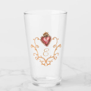 Sacred Heart Baroque Monogram Glass