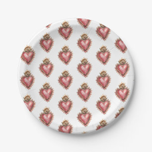Sacred Heart Baroque Paper Plate