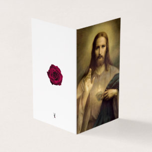 Sacred Heart Catholic Condolence Thank You Cards