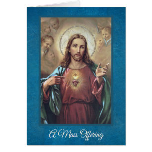 Sacred Heart Catholic Mass Offering Card