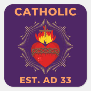 Sacred Heart Catholic Sticker AD 33