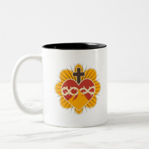 Sacred Heart Catholic Two-Tone Coffee Mug