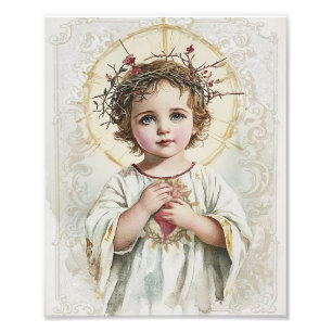 Sacred Heart Child Jesus Vintage Religious  Photo Print