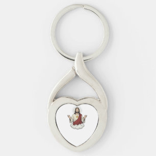 Sacred Heart Devotional Vintage Engraving Design_1 Key Ring