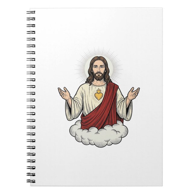 Sacred Heart Devotional Vintage Engraving Design_1 Notebook (Front)
