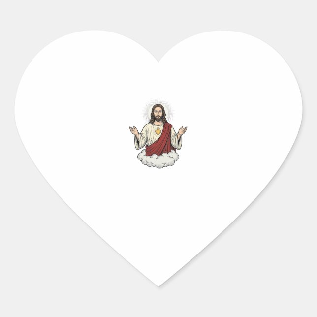 Sacred Heart Devotional Vintage Engraving Design_1 Sticker (Front)