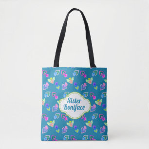 Sacred Heart Folk Art Personalised Tote Bag