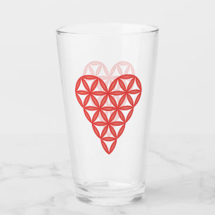 Sacred Heart - Heart of life, 3D/Red. Glass