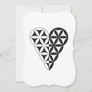 Sacred Heart - Heart of life, Dual-Wh/Bl.  Invitation