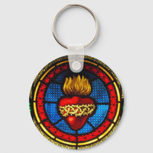 Sacred Heart (J&M) Stained Glass Keychain