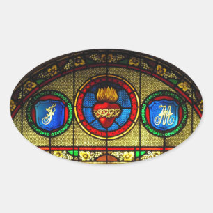 Sacred Heart (J&M) Stained Glass Sticker