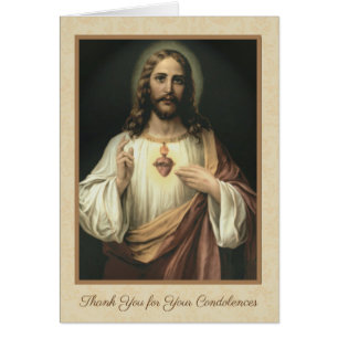 Sacred Heart Jesus Catholic Condolence Thank You