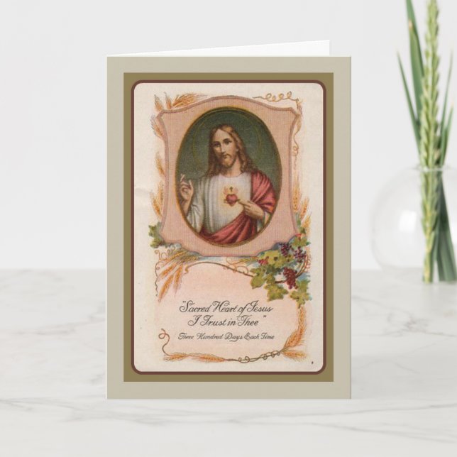 Sacred Heart Jesus Catholic Condolence Thank You (Front)