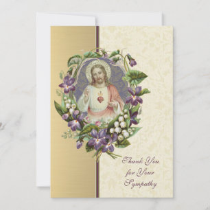 Sacred Heart Jesus Catholic Condolence Thank You